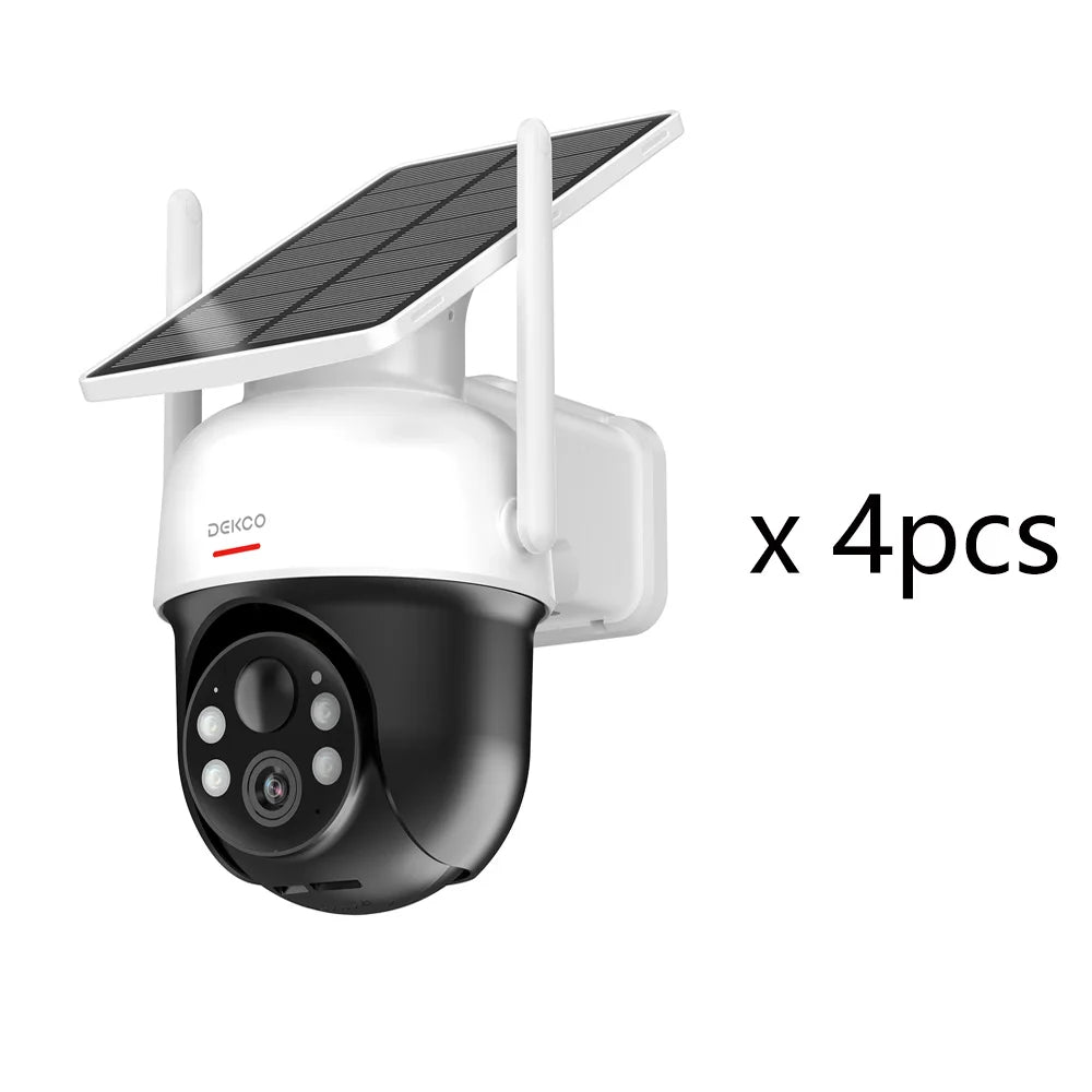 DEKCO Solar WiFi Outdoor PTZ Security Camera 3MP, 5000mAh