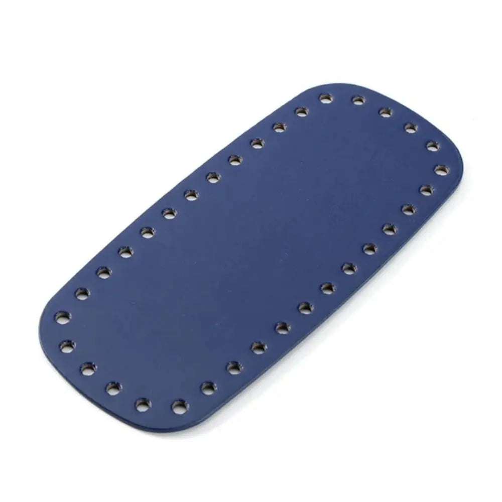 Base de bolsa de croche em couro PU oval, 20 × 9 cm