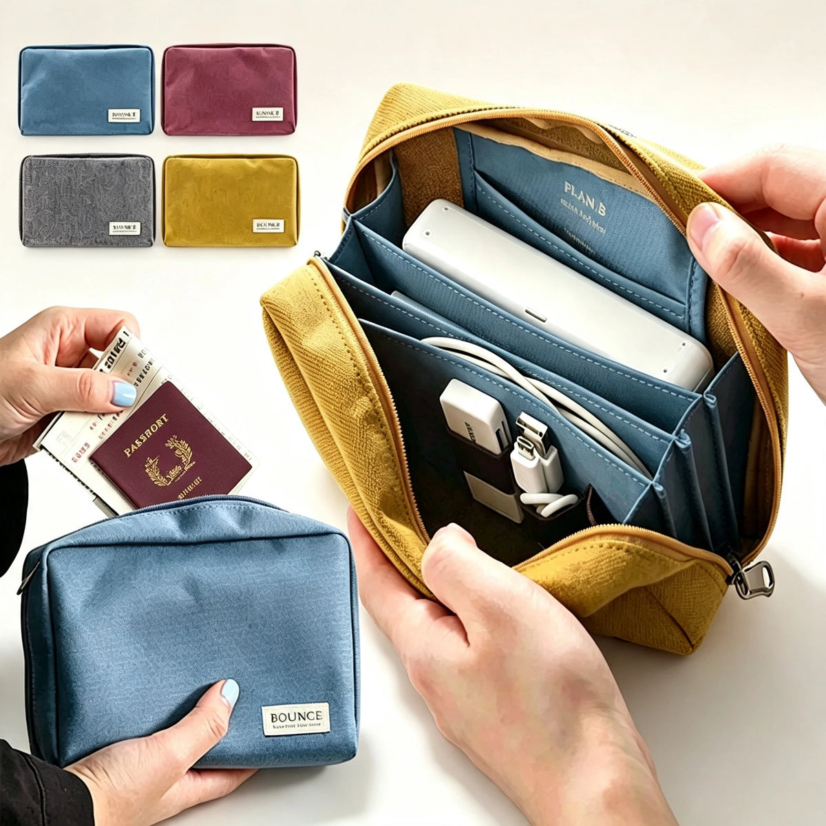 Oxford Cloth Storage Bag for Bills, Passbooks and Cables