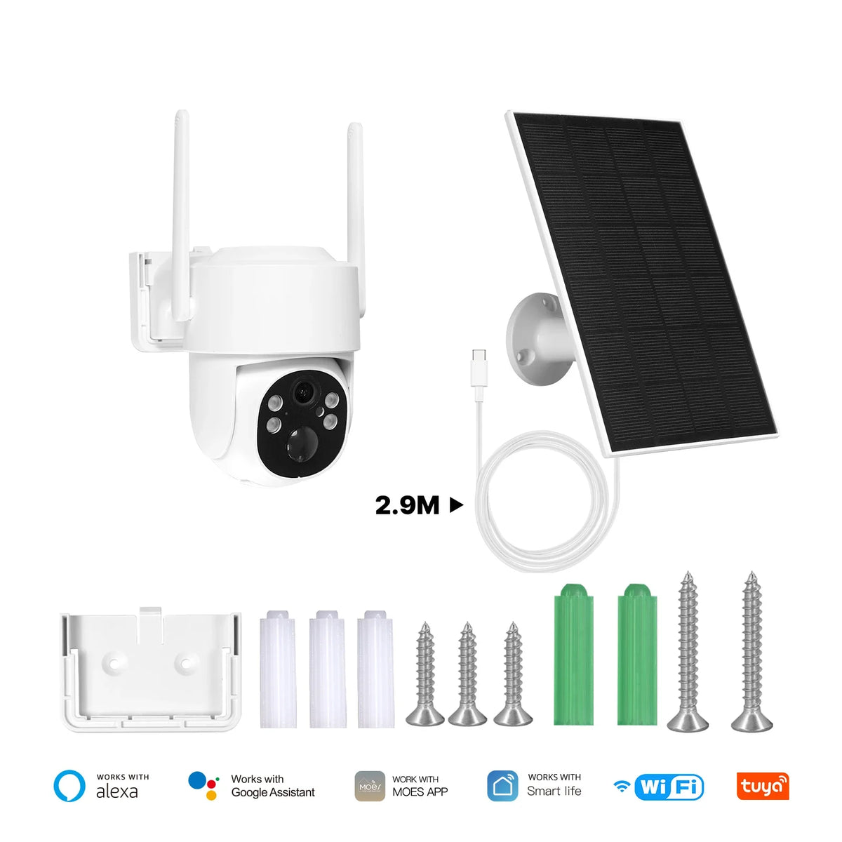 4MP Solar Outdoor Security Camera with WiFi/4G, IP65 Waterproof, Human Tracking, Full Color Night Vision