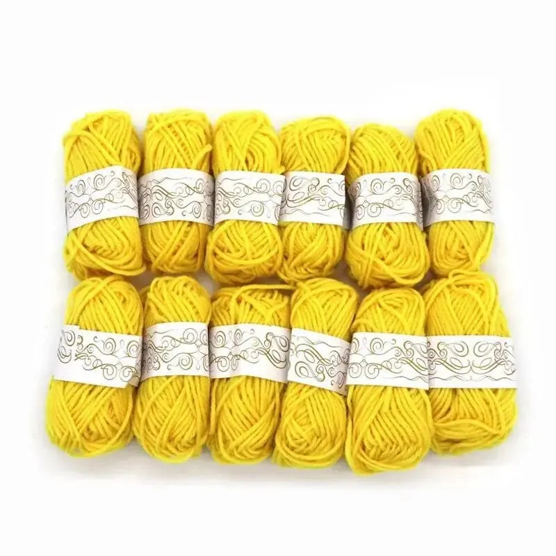 12pcs Multicolor Yarn Knitting Supplies , Crochet Craft For Crocheting And Knitting Yarn Starter Kit For Beginners