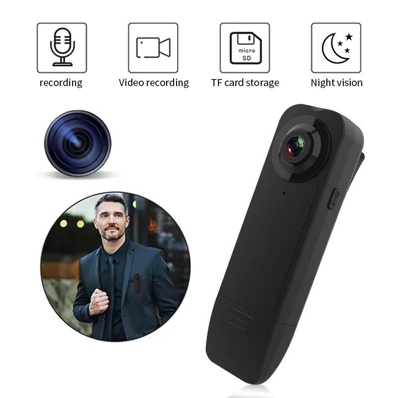 1080P Mini Testkamera A18 éjjellátóval és körkörös felvétellel