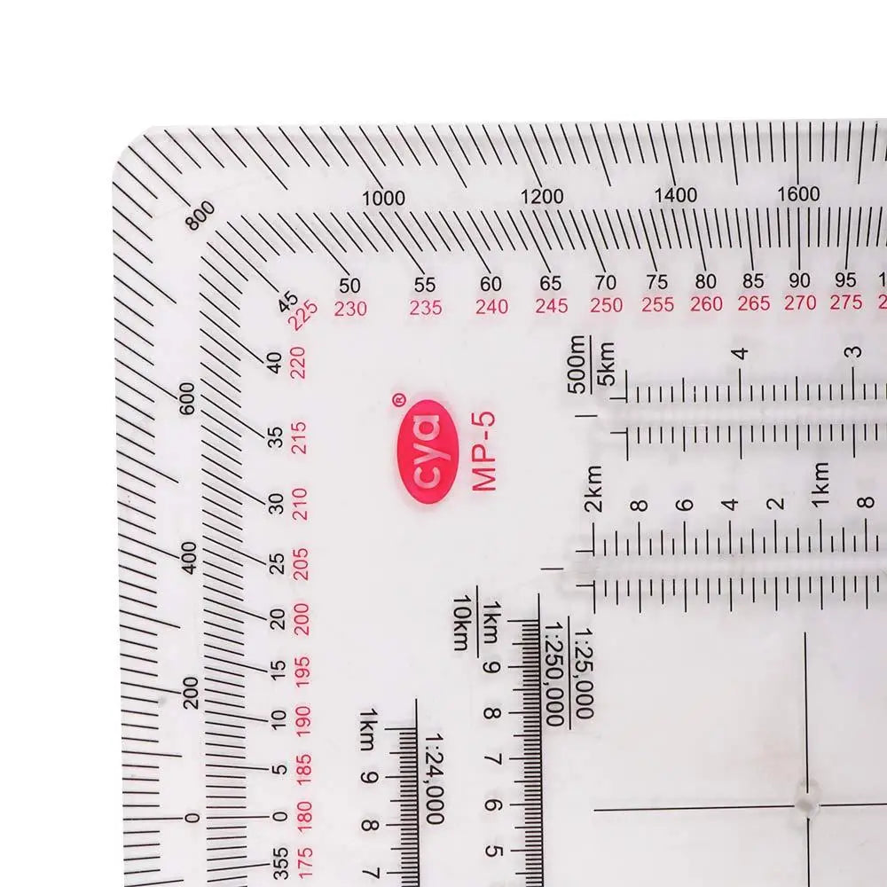 Acrylic Map Protractor and Coordinate Ruler