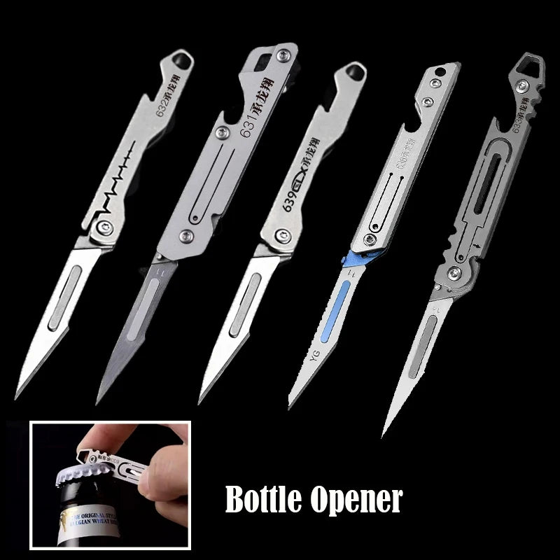 Stainless Steel Fast‑Open Scalpel Mini Bottle Opener Knife