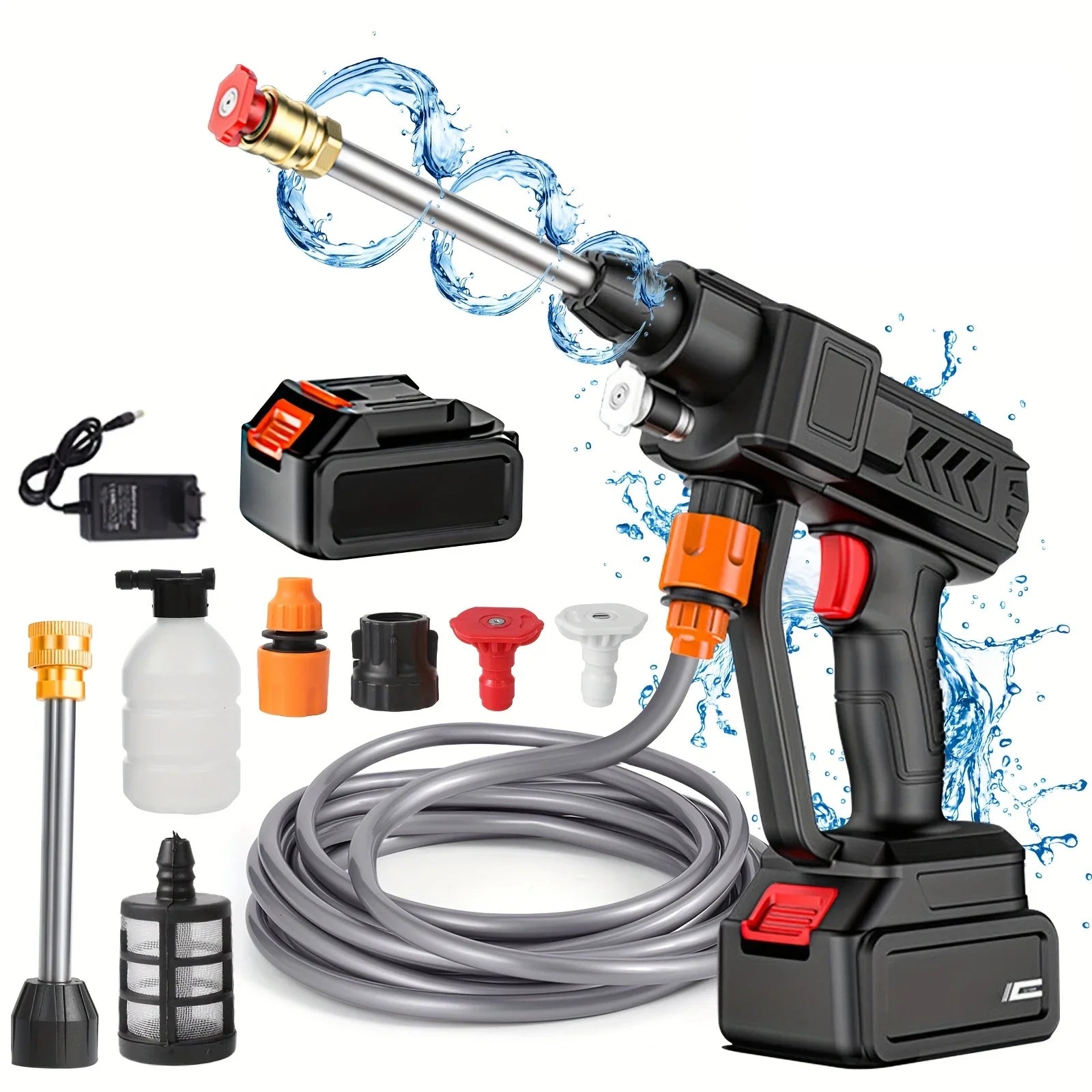 700W 30BAR Cordless Car Wash Water Gun 20000mAh High Pressure Cleaner Washer Spray Water Cleaning Machine for Makita 18V Battery