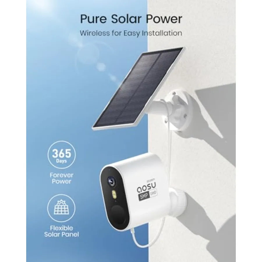 Outdoor Wireless Security Camera System with Solar Power and 3K/5MP