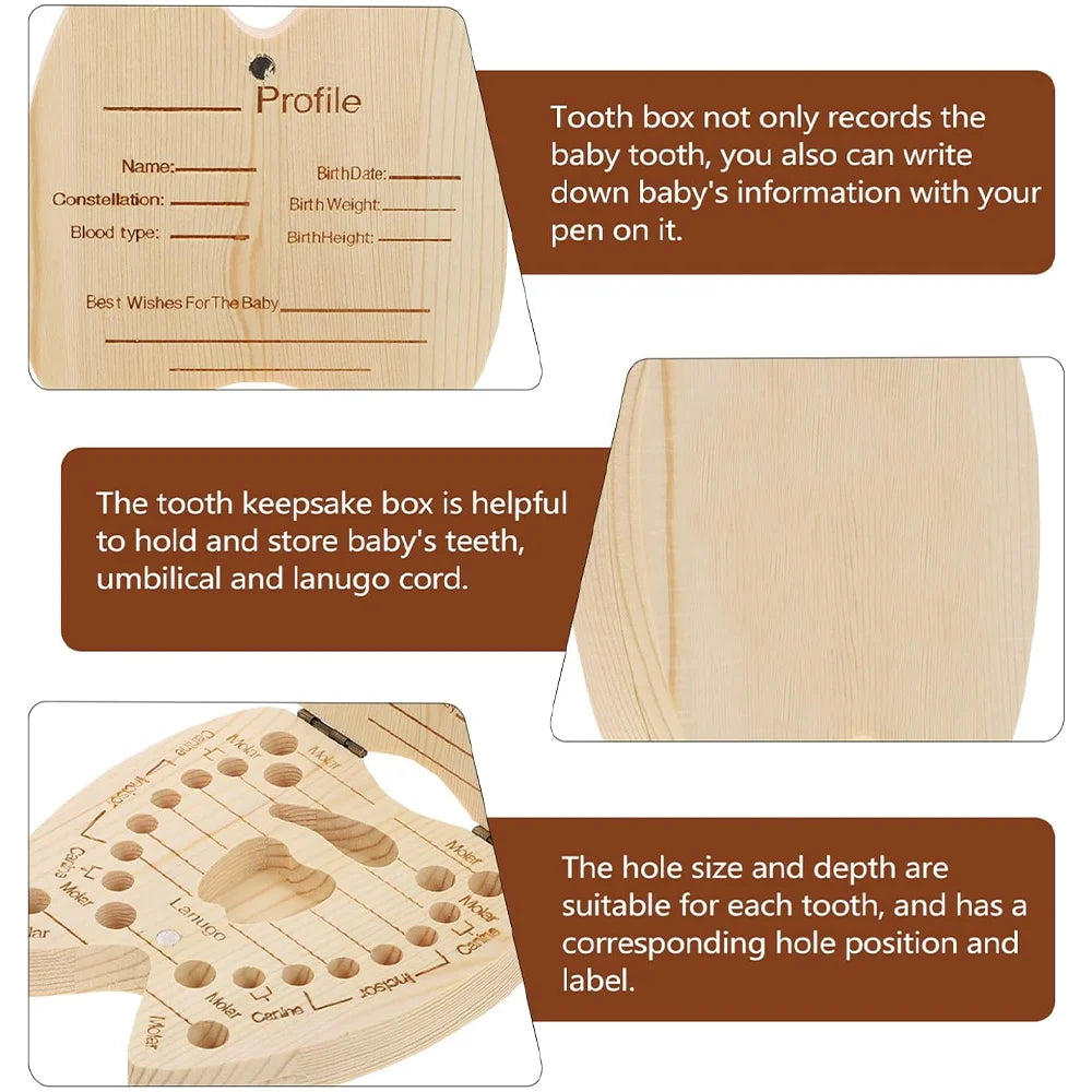 Wooden Baby-Tooth Keepsake Box, Letter Options