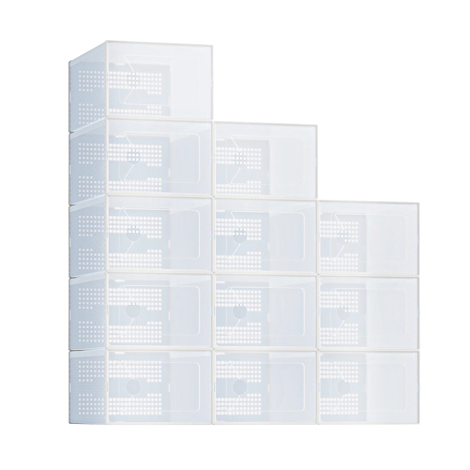 Stackable Clear Shoe Organizer Boxes with Lids (12/15 Pack)