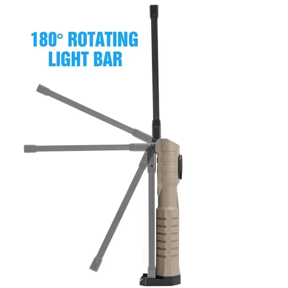 USB Rechargeable LED Work Light 1000 Lumens COB Lantern with Power Capacity Indicator Handled Flashlight for Outdoor Car Repair