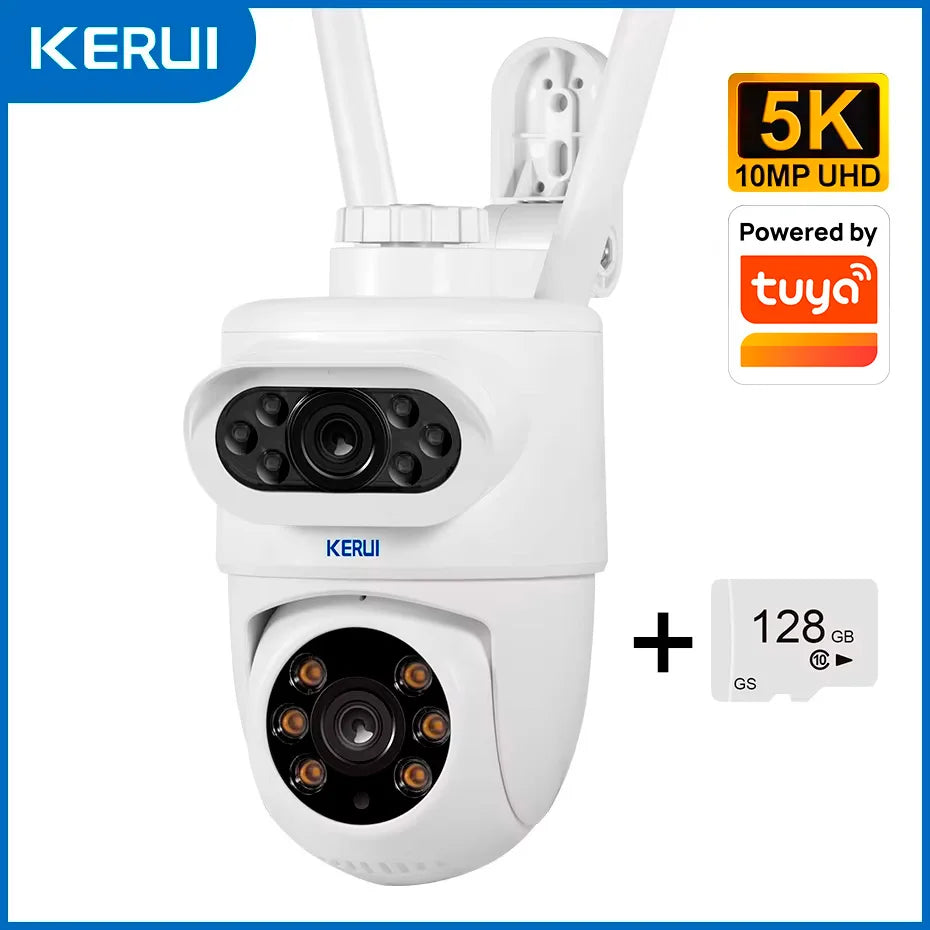 5K Dual Lens Outdoor PTZ Security Camera with WiFi & Night Vision