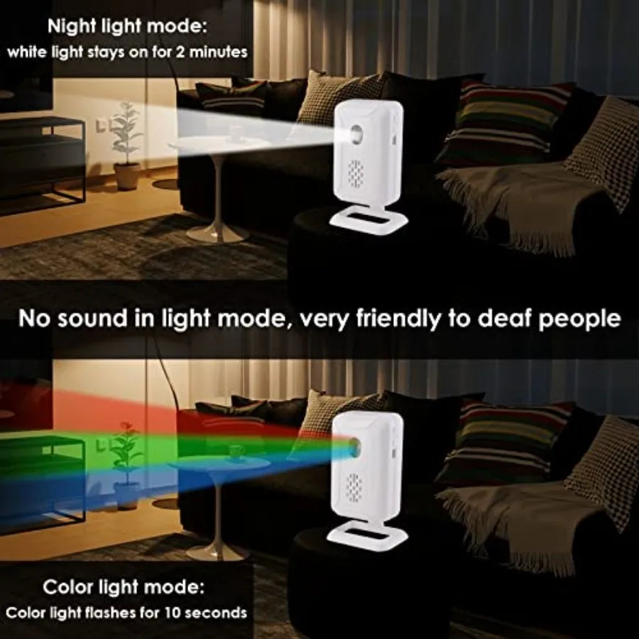 Wireless Door Sensor Chime with 2 Receivers & Infrared Motion Alert