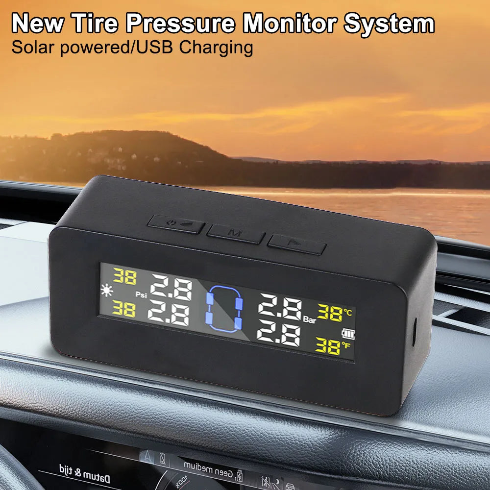 Solar TPMS Tire Pressure Monitoring System with External Sensors