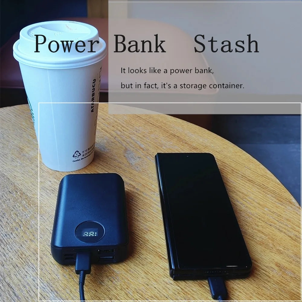 Skrytá úložná krabička maskovaná ako powerbanka alebo lekárnička