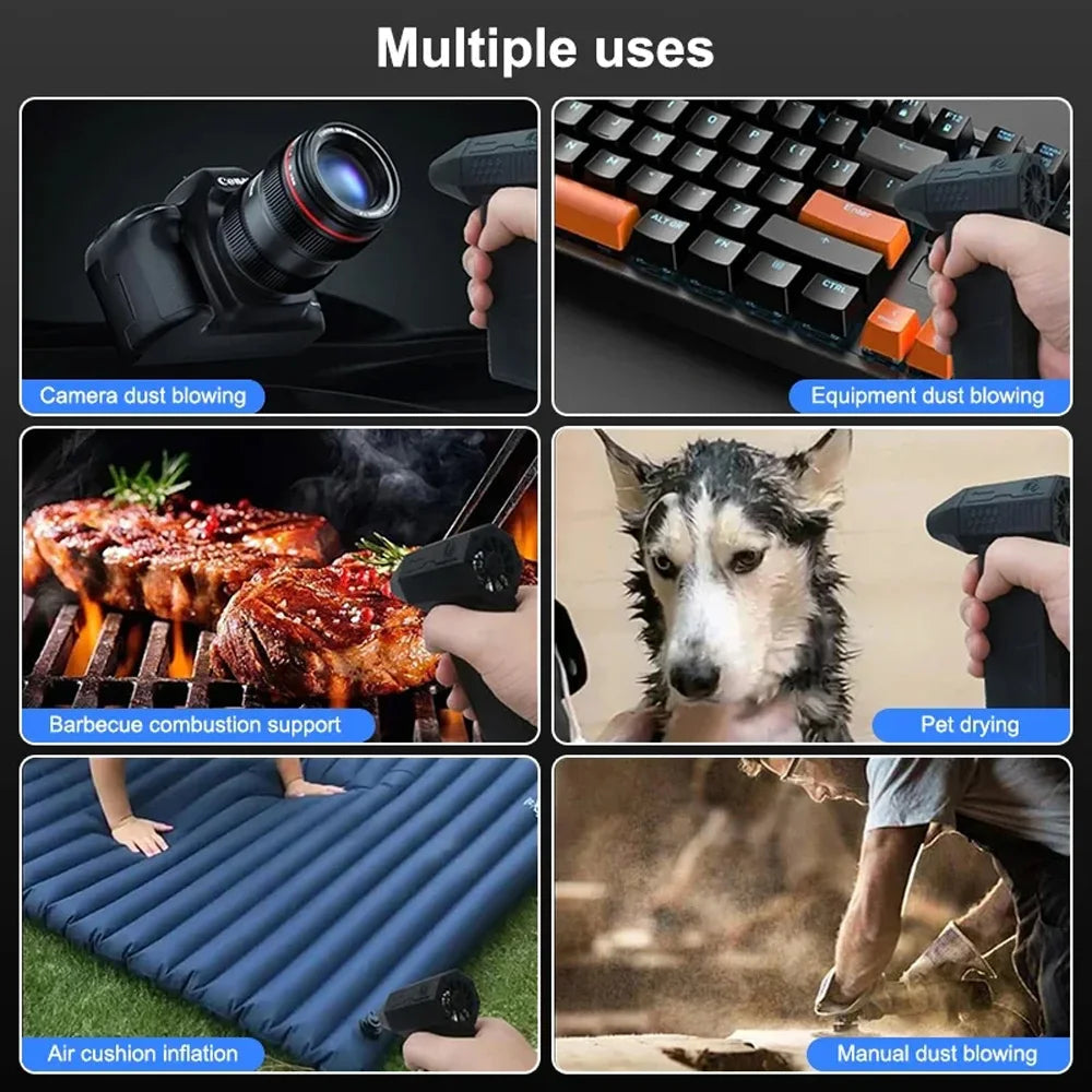 CAER Turbo Jet Violent Fan with Storage Bag 130000RPM Wind Speed 52m/s Portable Mini Air Blower Handheld Car Dust Blowing Tools