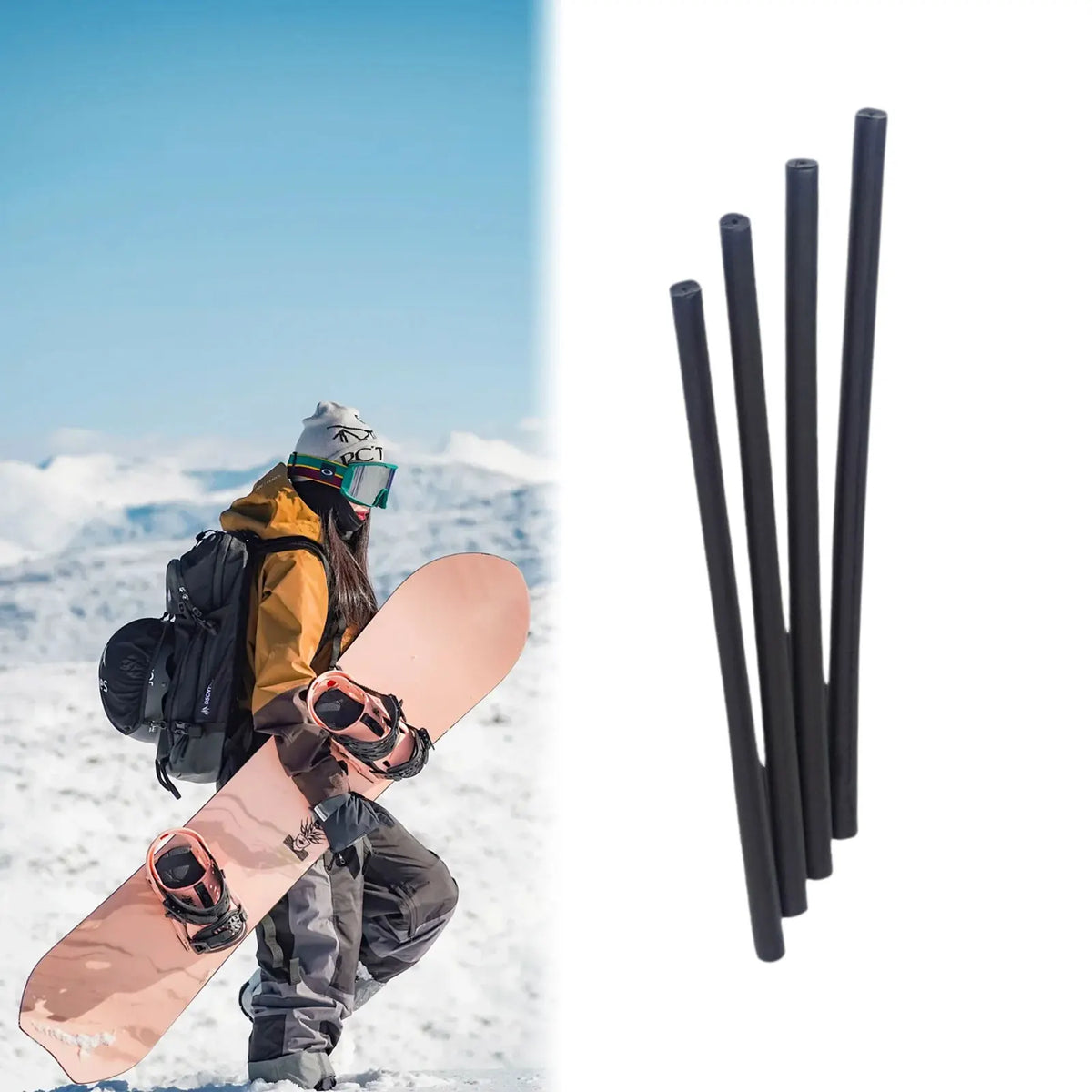 20 cm ski- og snowboardbasreparasjonsstokker