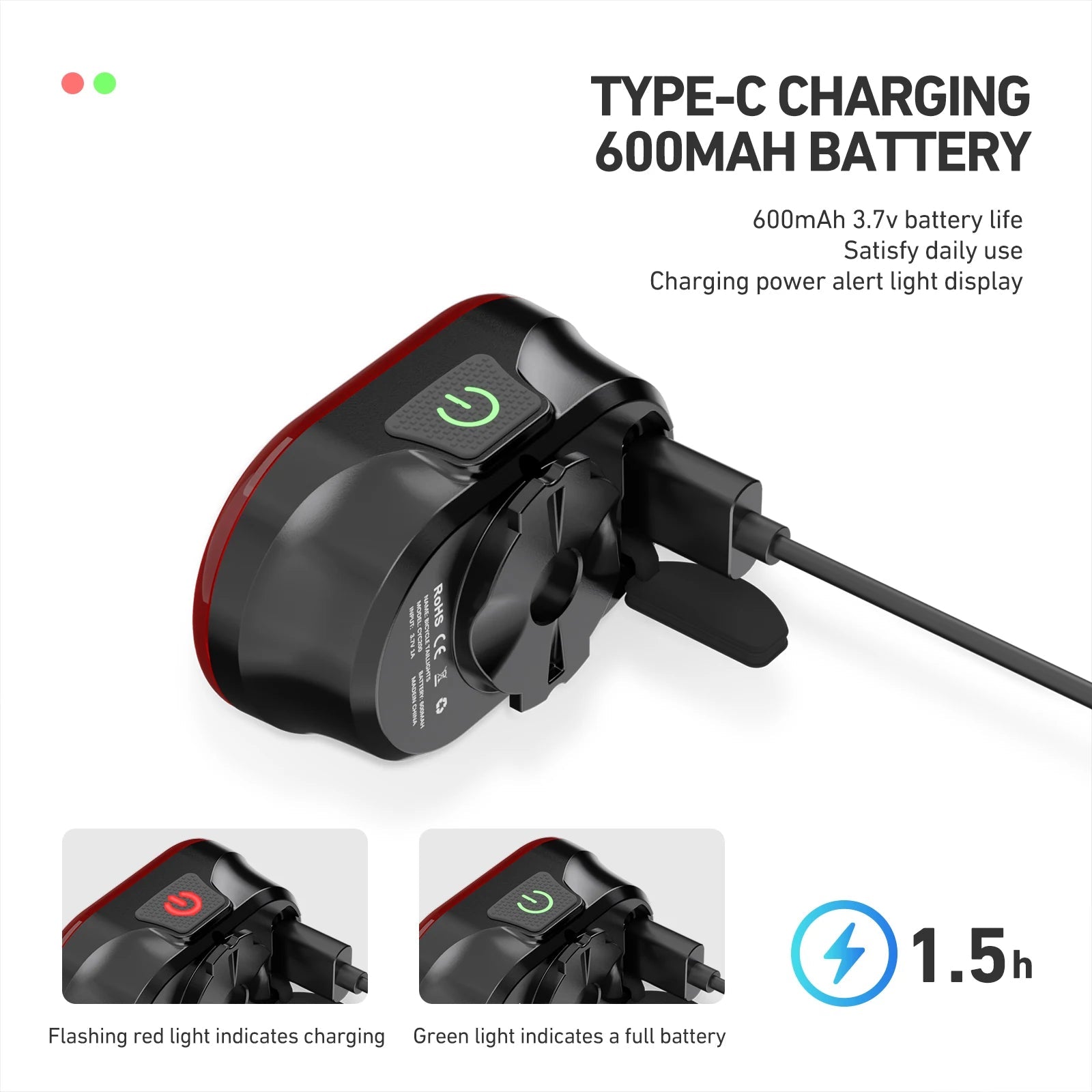 CYCLAMI CY300T Bicycle Smart Brake Sensing Front Rear Light Waterproof MTB Road Bike Lights Cycling Accessories