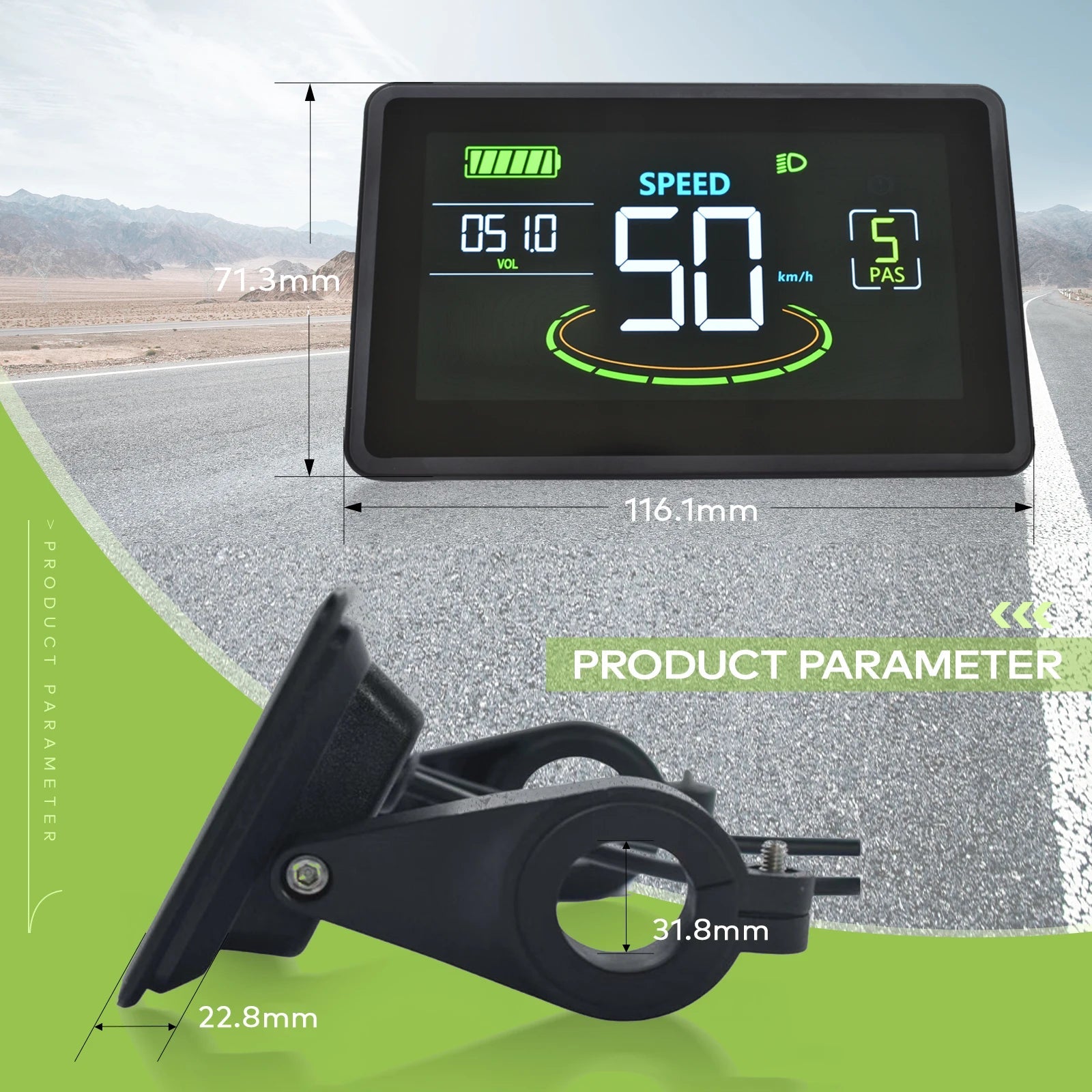 H6C Bicycle Computer Large Screen Led Cycling Computer Odometer Accurate Waterproof Bicycle Speedometer E Bike Accessories