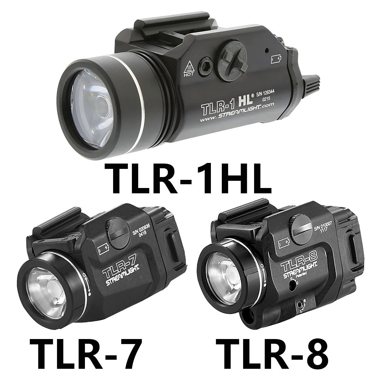 TLR Tactical LED Weapon Light Series TLR-1HL TLR-3 TLR-4 TLR-7 TLR-8