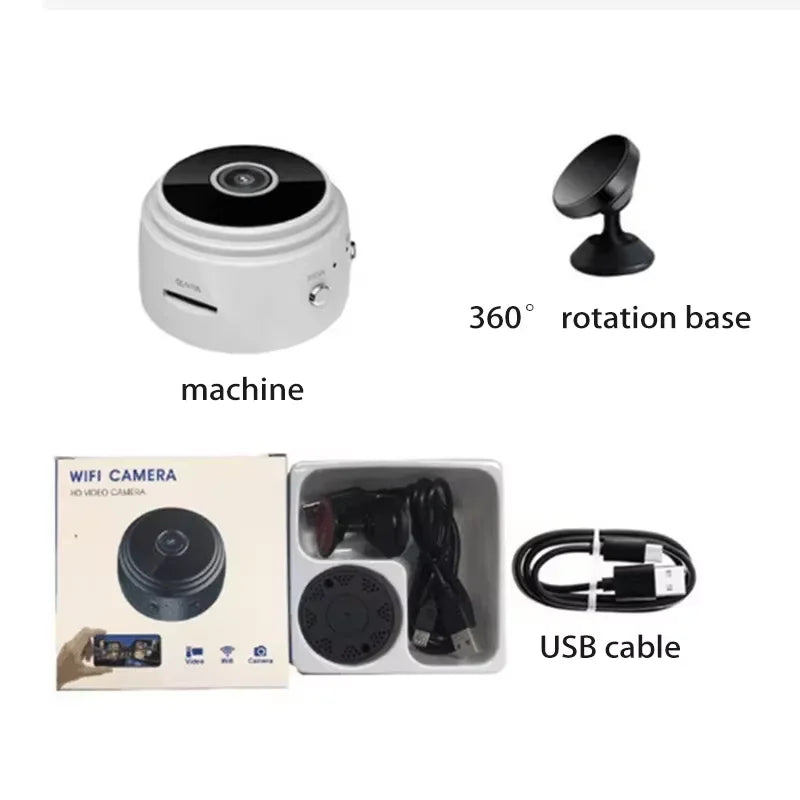 Mini WiFi bezpečnostná kamera A9 s nočným videním a upozorneniami na pohyb