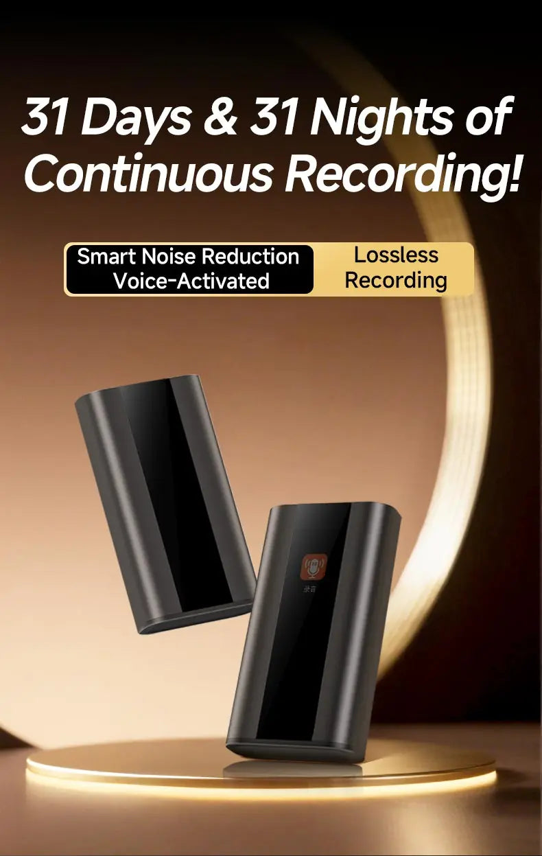 3500mAh Portable Voice Recorder,760H Recording & 552H Playback,90dB Noise Reduction,Magnetic Attachment,for Classroom/Conference