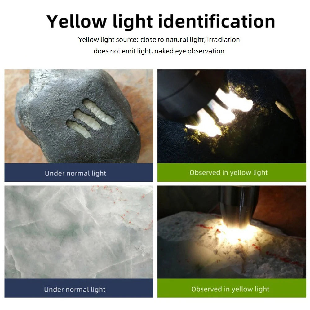 4-v-1 detektor nefritu, svetlo UV 365 nm, nabíjateľná baterka