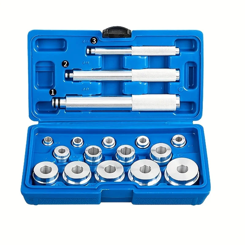 17Pcs/Set Seal Driver Installer Remover Automotive Tools Aluminum Wheel Bearing Kit Bearing Disassembly Tool Repair Kit