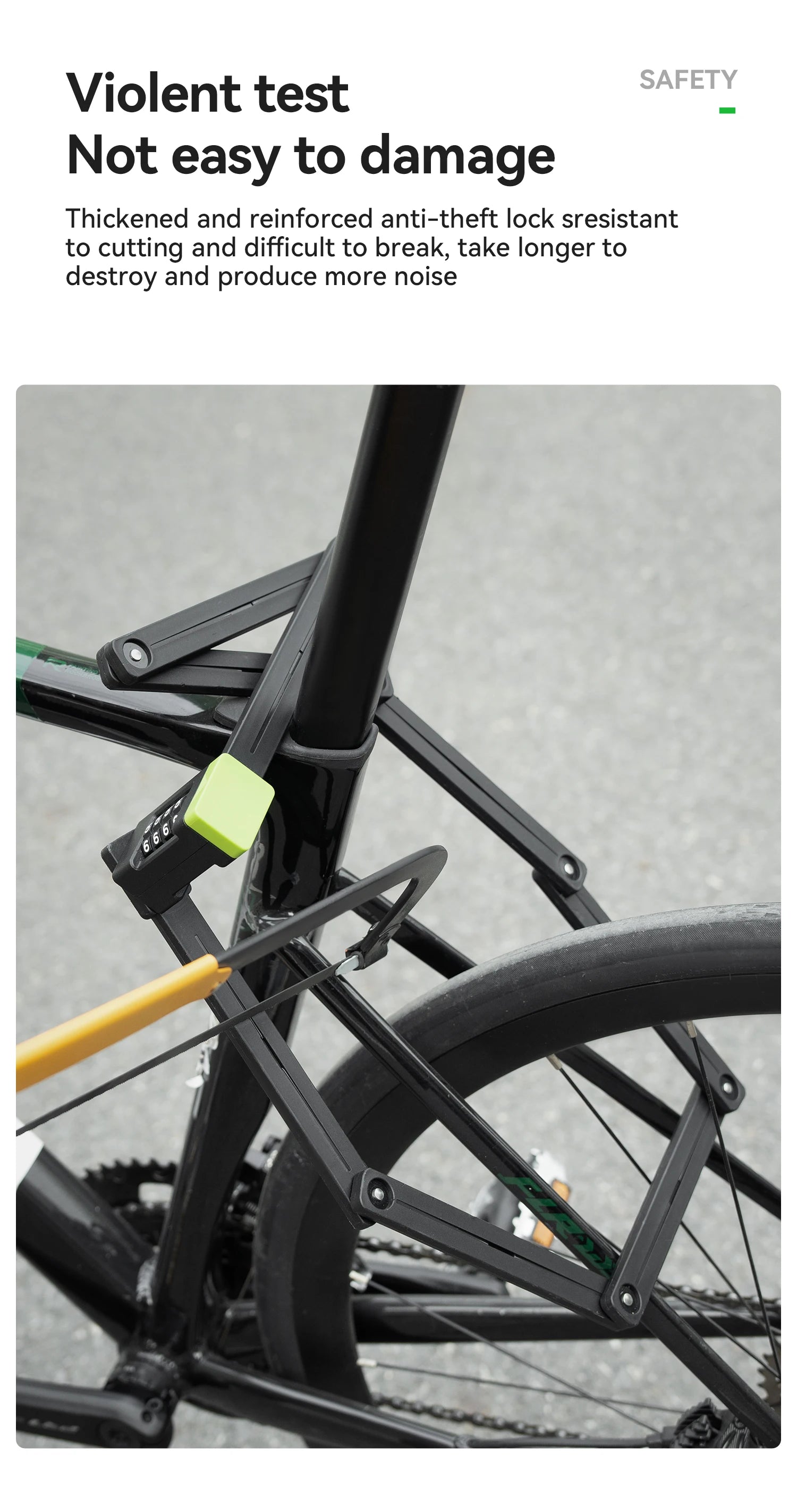 Folding Bike Combination Lock with Alloy Steel Body