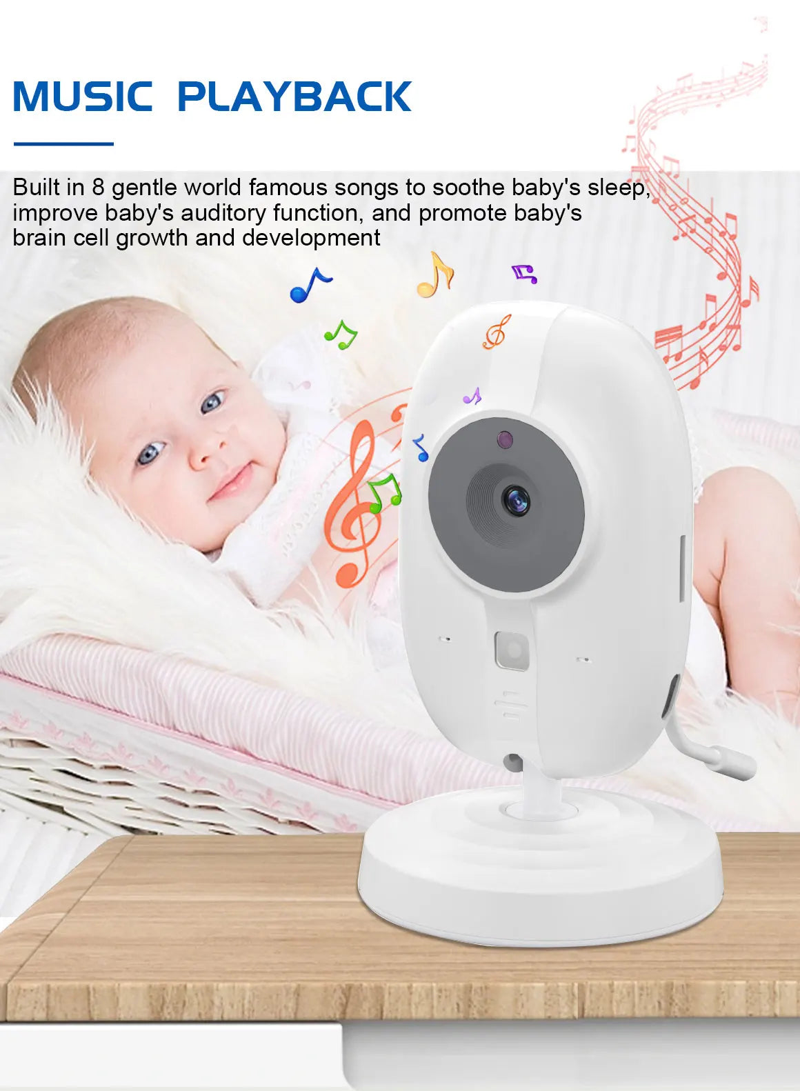 3.5-inch Wireless Baby Monitor with Night Vision & 2-Way Audio