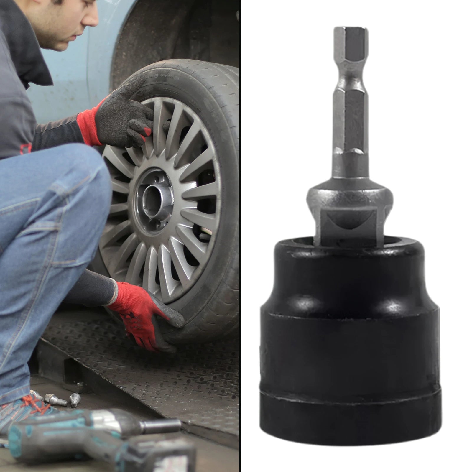 Auto Jack Socket Wrench Adapter for Quick Tire Changes