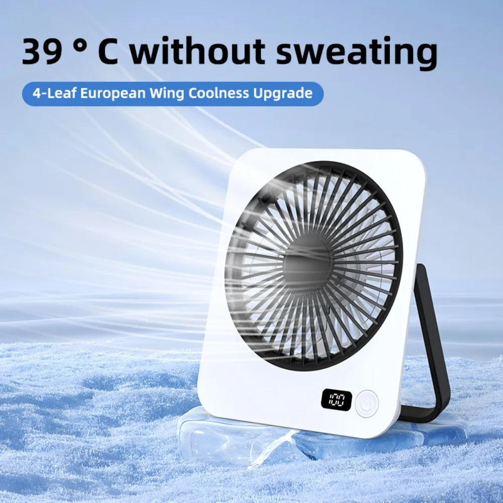 Rechargeable USB Mini Desktop Fan with 5-Speed Cooling