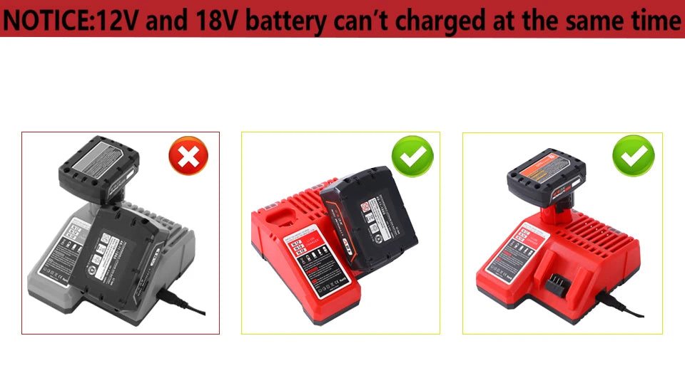 Replacement for Mi-lwaukee3.0A 12V and 18V Lithium-Ion Multi-Volatge Rapid Battery Charger, Compatible with Mi-lwaukee 12V and 18V Lithium Battery Packs