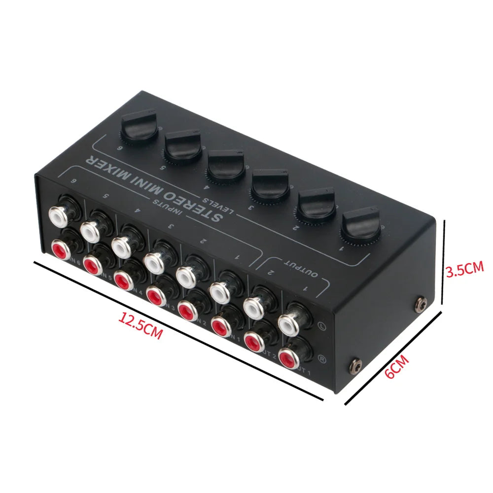 Passive Stereo Mixer - Four or Six Channels