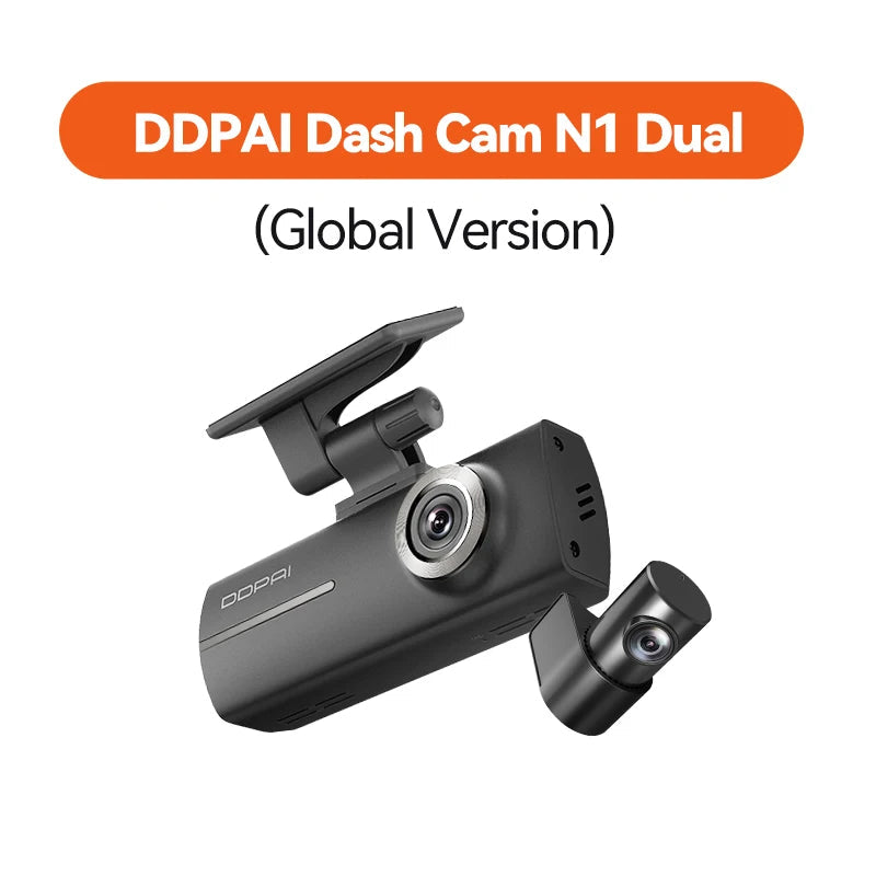 DDPAI Dash Cam N1 Dual Front & Rear Recording NightVIS 1296P Dash Cam Recorder Car DVR App Control