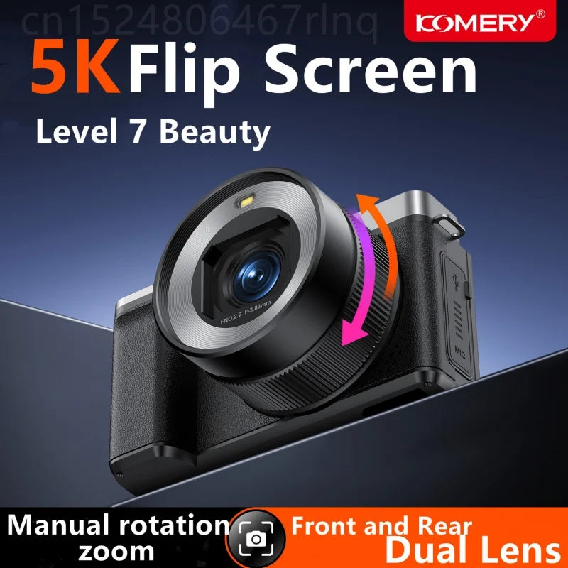 4K Dual Lens Vlogging Camera with Flip Screen & 18X Zoom