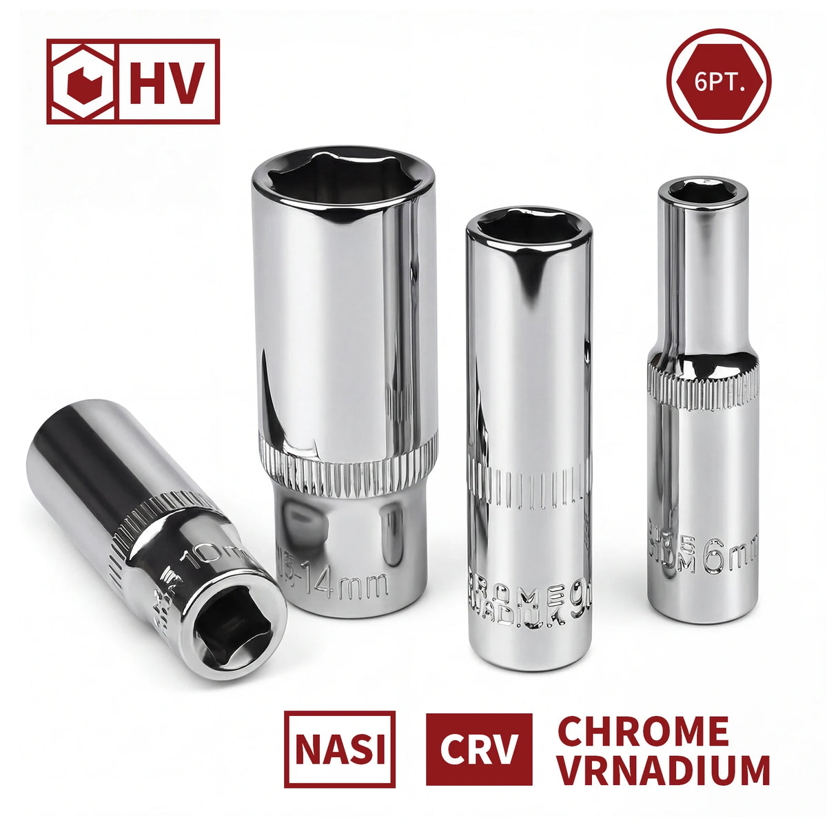 Eleven-Piece Quarter-Inch Deep Socket Set