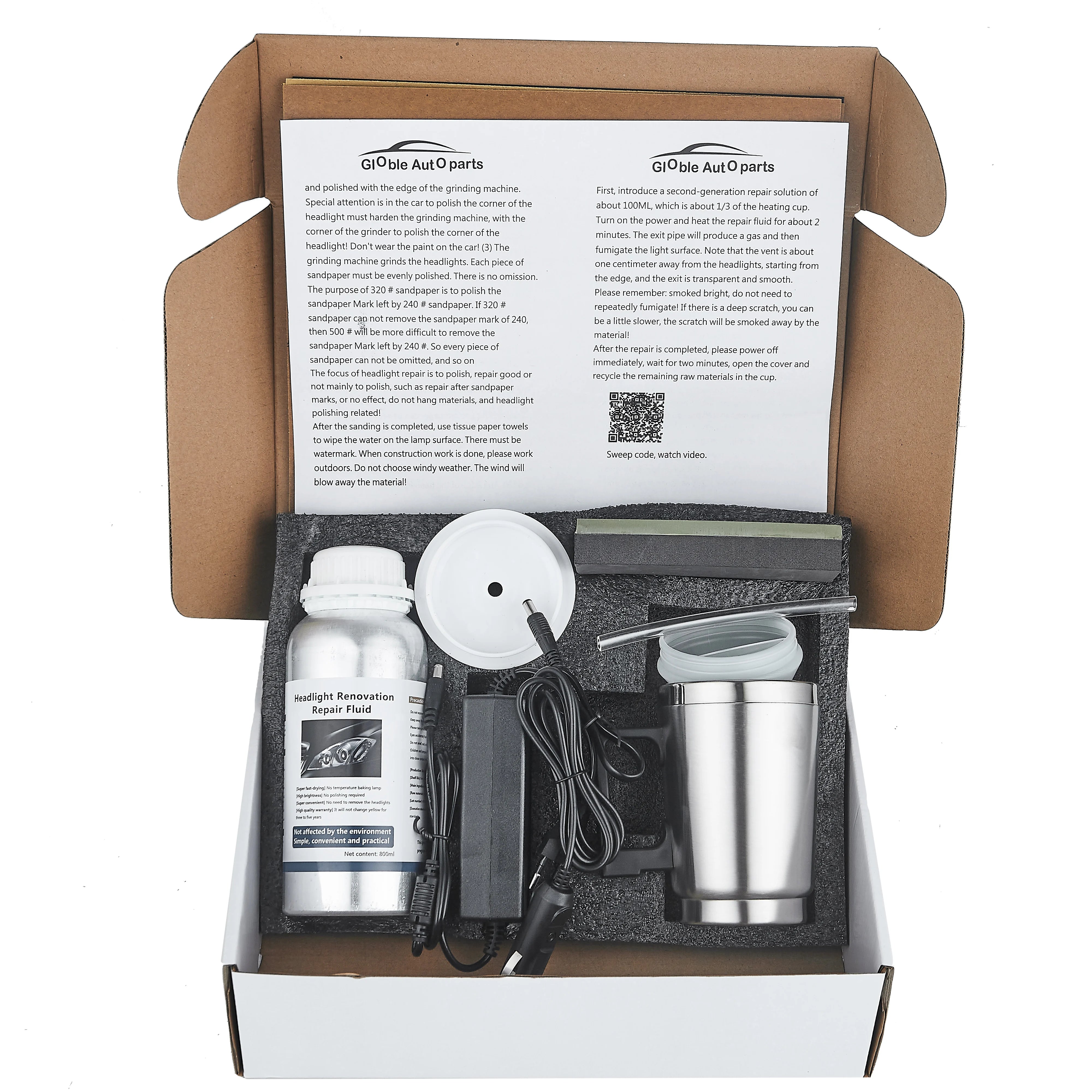 Car Headlight Restoration Polish Kit – 800ML Liquid Polymer System