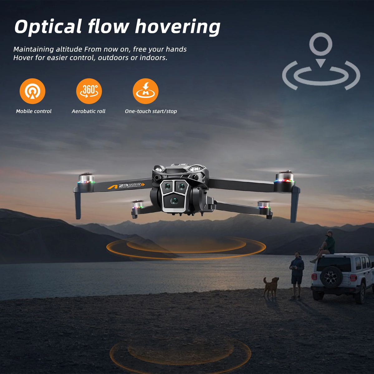 Podofo Drone 4k Professional Dual Camera Mini Helicopter Quadcopter Toy Obstacle Avoidance Foldable RC Drone Headless Mode Mini Drones