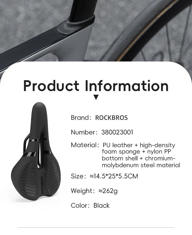 Ergonomické kožené sedlo na kolo, pohodlné pro silniční cyklistiku