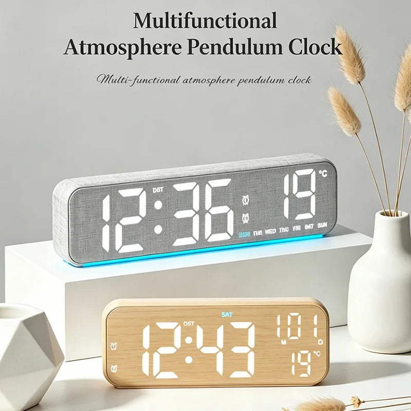 Wood-Style Digital Dual Alarm Clock
