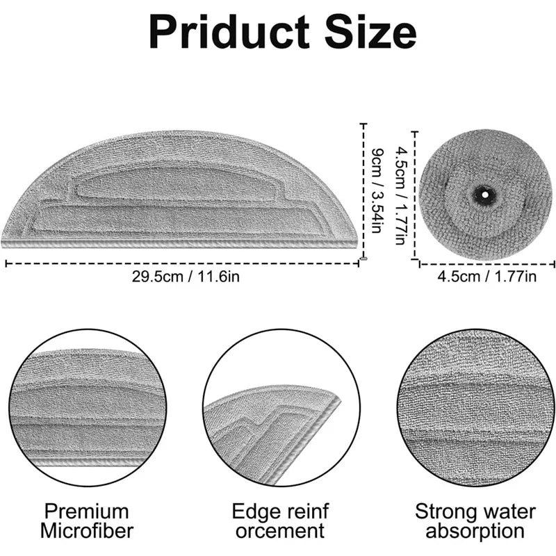 Microfibre Mop Pad Set for Roborock S8 MaxV Ultra and S8 Max Ultra