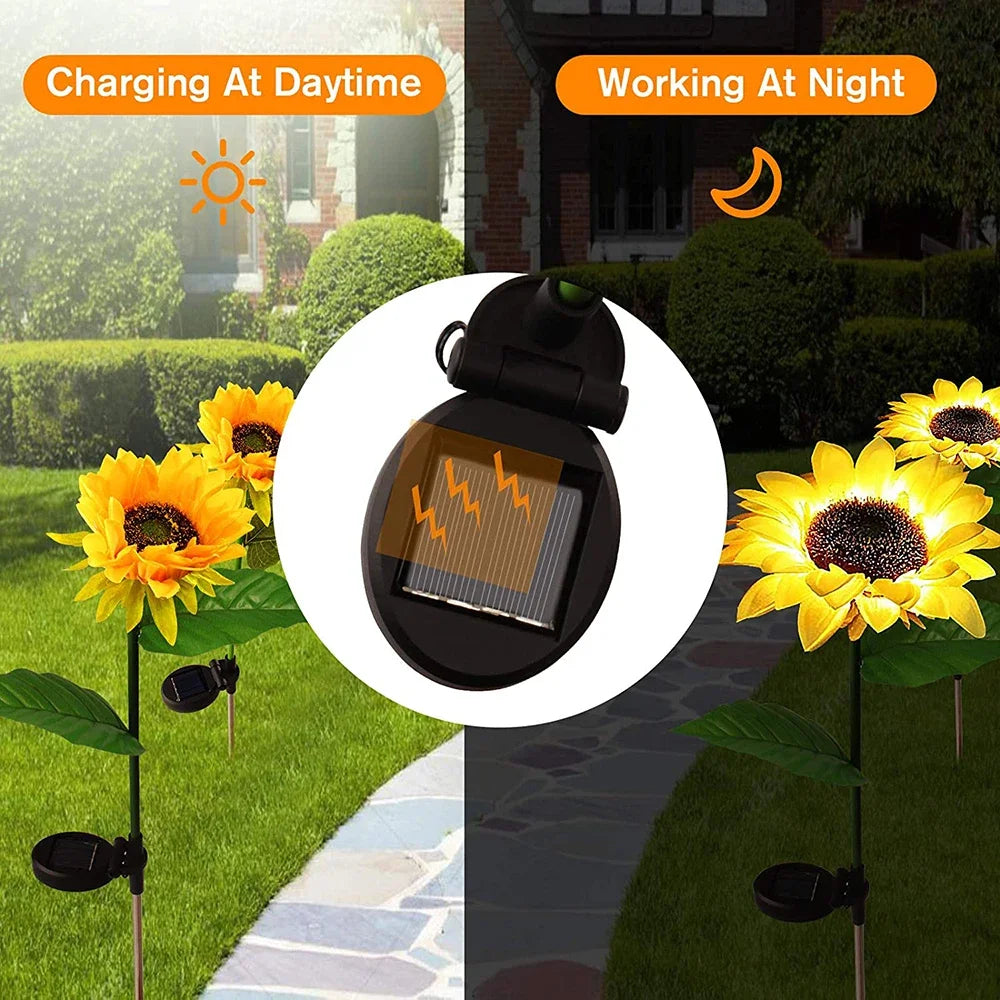 Simulated Outdoor Solar Girasole Intelligente Luci da Giardino