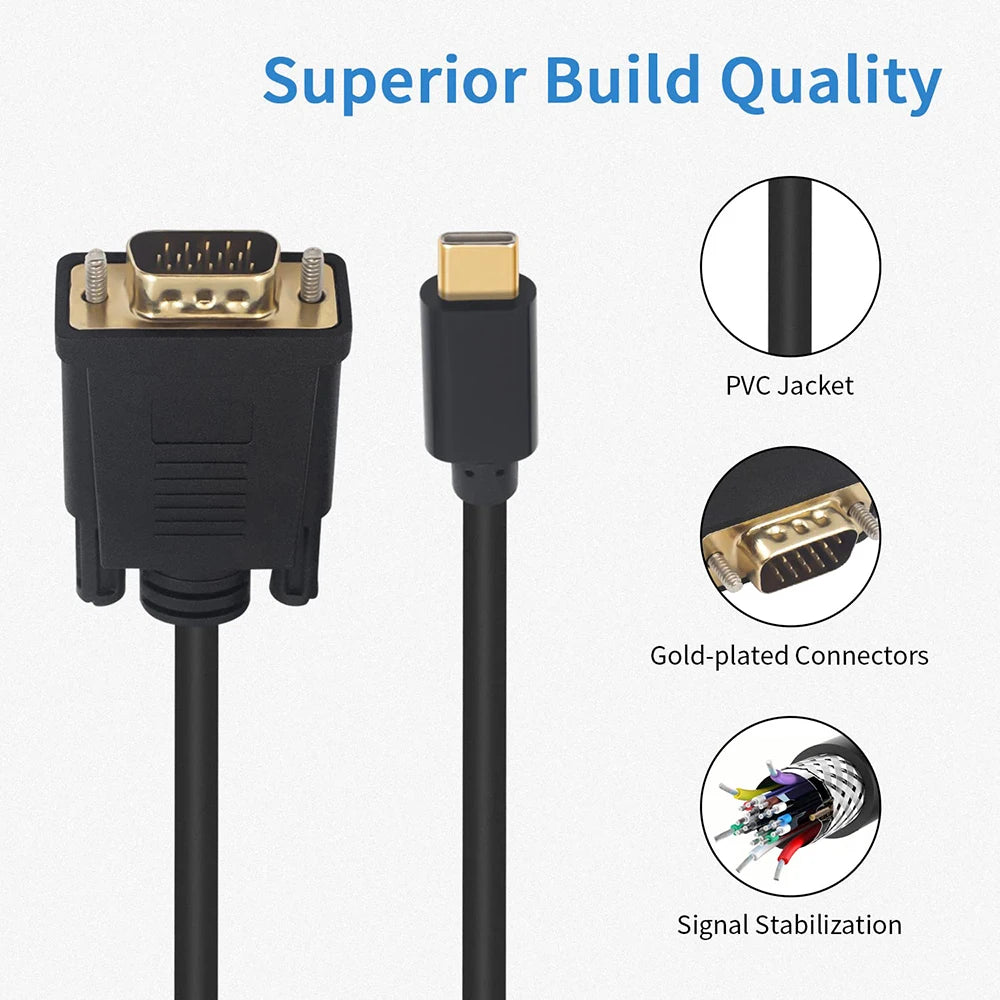 Adapter USB-C–VGA ali povezovalni kabel 1,8 m