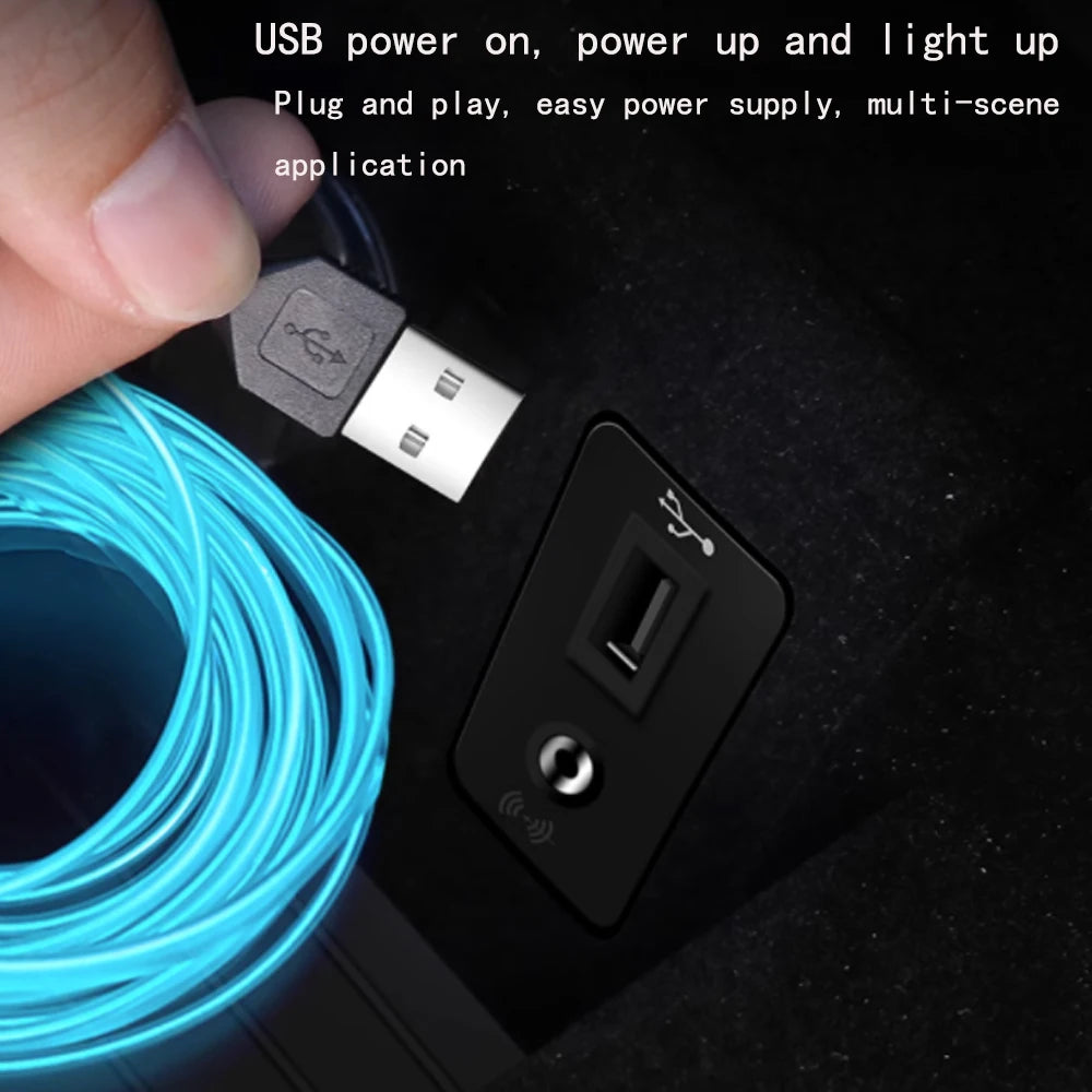 5V USB LED Strip Car Interior Ambient Light Tube