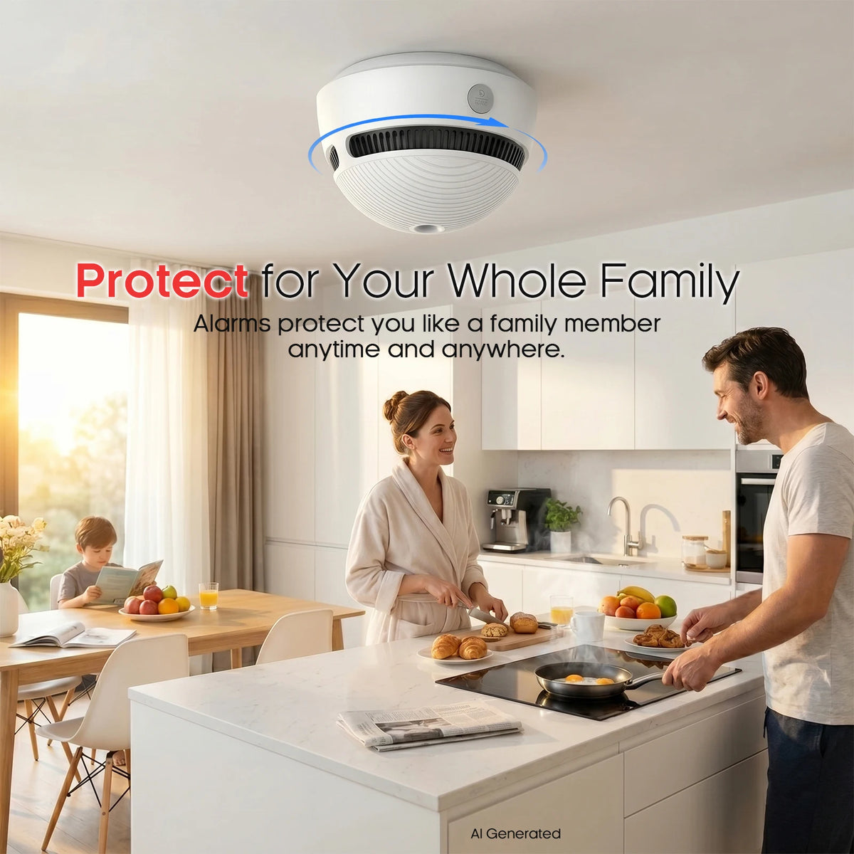 DC 3V Smoke Detector 85dB Self-check Function 10-Year Sensor Lifespan Battery Powered Smoke Alarm Hallway Garage Apartment Security