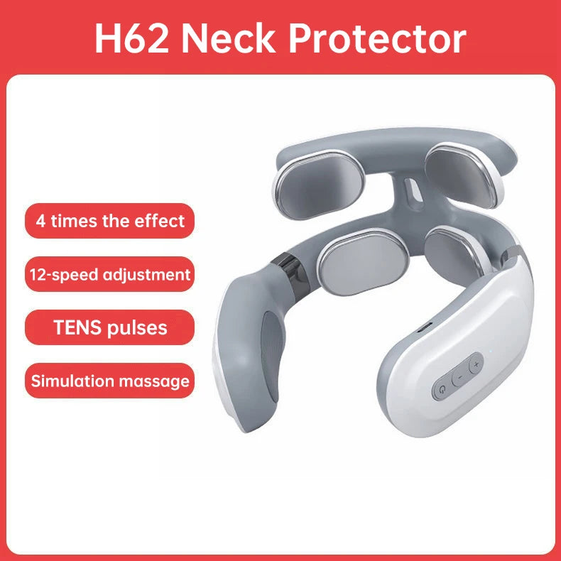 New Neck Massage Intelligent Charging Heating Hot Pressing Magnetic Pulse Fashion Multi User Usage Portable Pulse Neck Massager