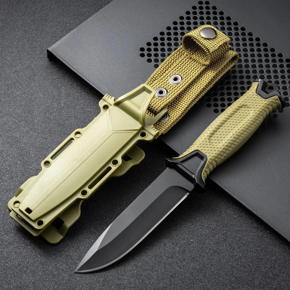Outdoor knife camping defense straight knife wilderness survival sharp tactical knife carry survival knife high hardness knife
