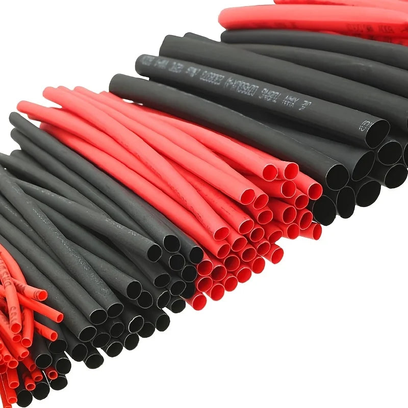 Red and Black Heat-Shrink Tubing - 127-Piece Kit