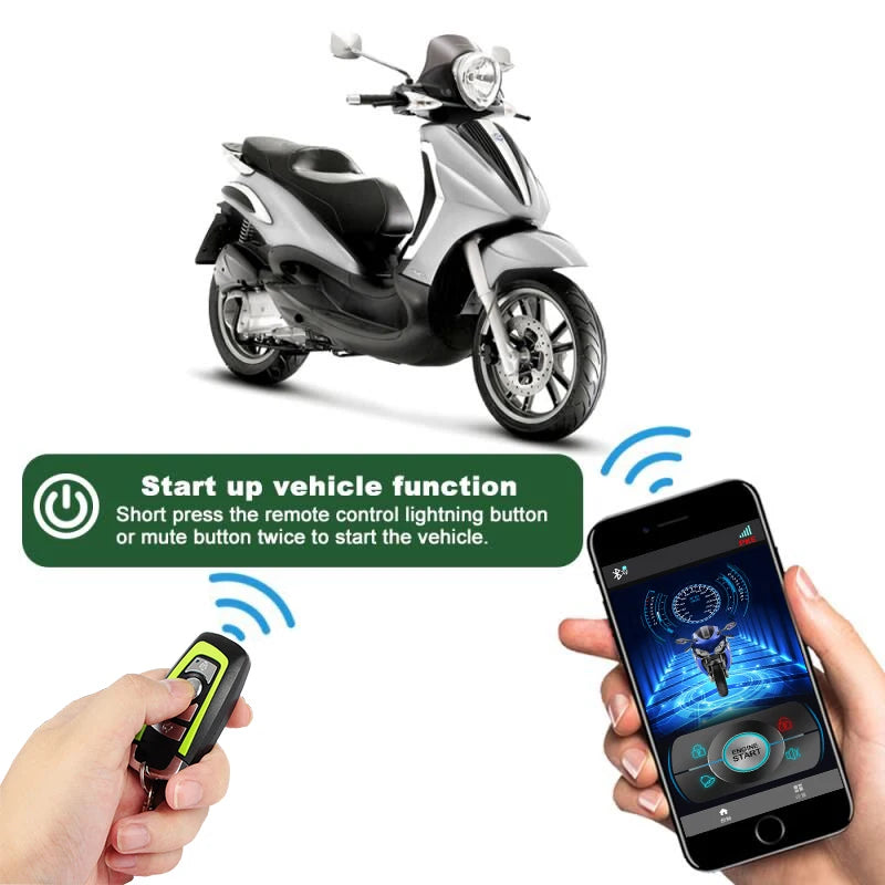 Bluetooth Motorcycle Anti-Theft Alarm with PKE Sensing and App Control
