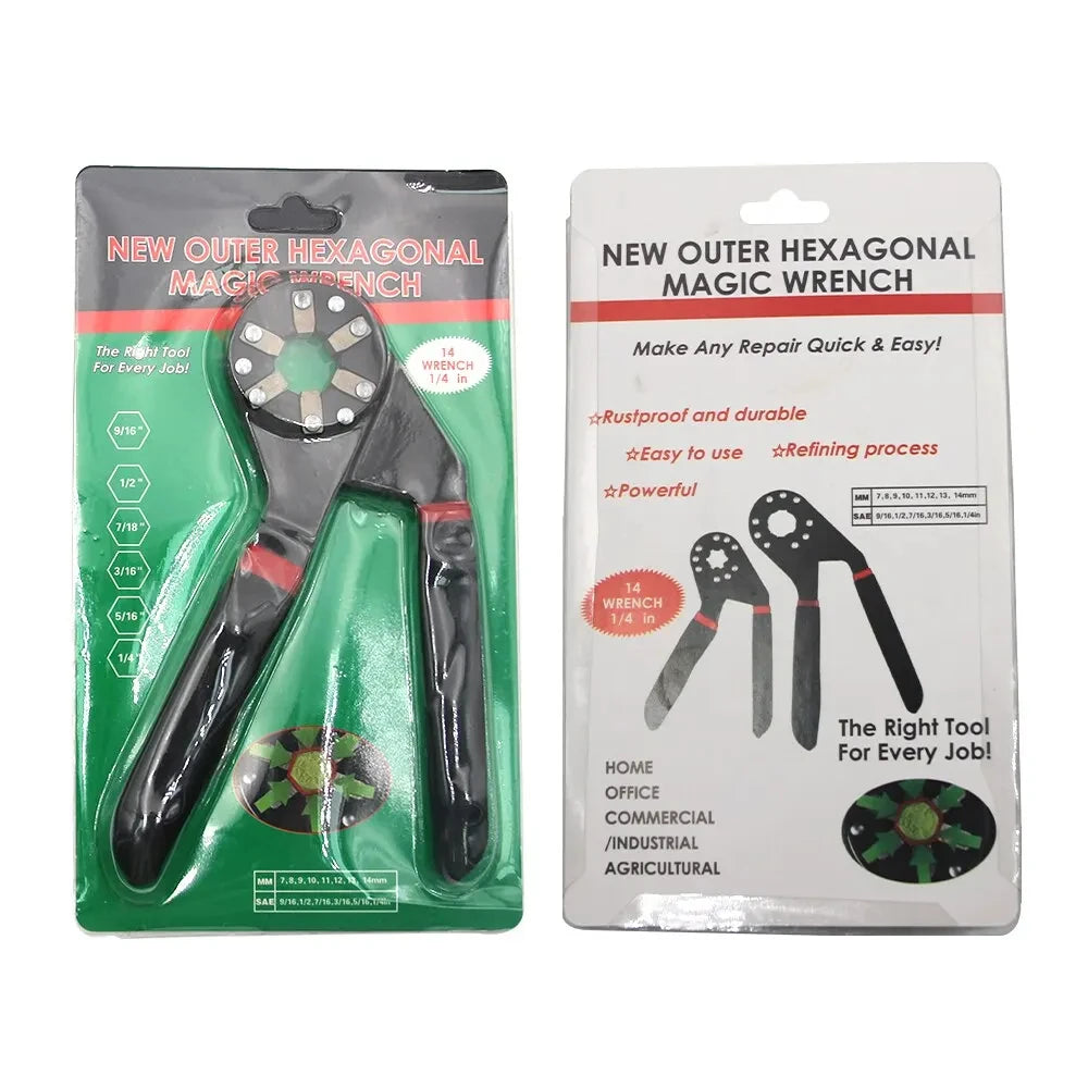 6-Inch Adjustable Hex Nut Wrench with Twin Handles