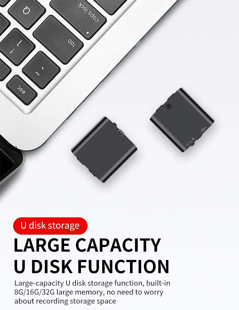 Powerful UltraThin Mini Sound Recorder Gadget Professional Safety Encryption Discreet Listening Device Portable Mp3 Player Espia